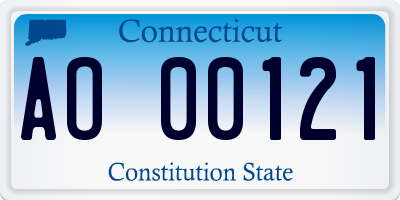 CT license plate AO00121