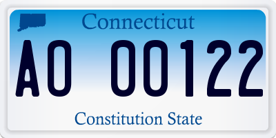 CT license plate AO00122