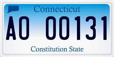 CT license plate AO00131
