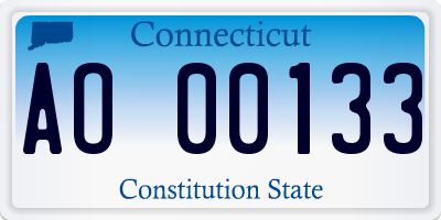 CT license plate AO00133