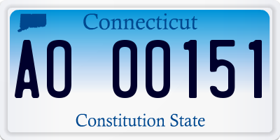 CT license plate AO00151