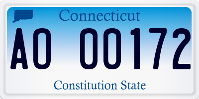 CT license plate AO00172