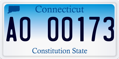 CT license plate AO00173