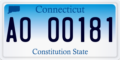 CT license plate AO00181