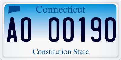 CT license plate AO00190