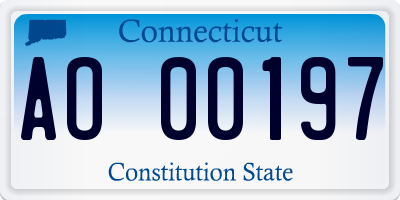 CT license plate AO00197