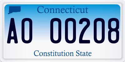 CT license plate AO00208