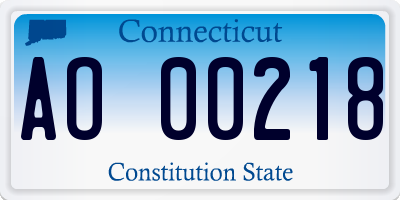 CT license plate AO00218