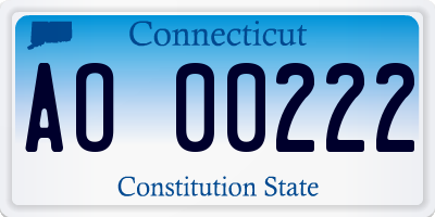 CT license plate AO00222