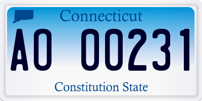 CT license plate AO00231