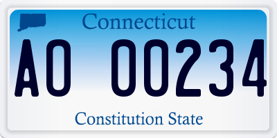 CT license plate AO00234