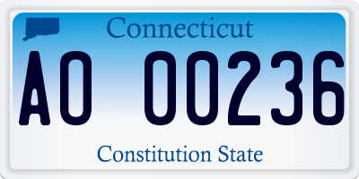 CT license plate AO00236