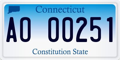 CT license plate AO00251