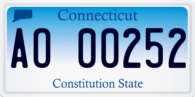 CT license plate AO00252