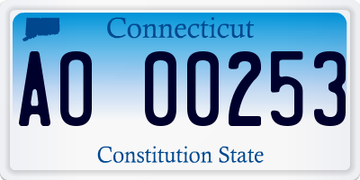 CT license plate AO00253