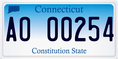 CT license plate AO00254