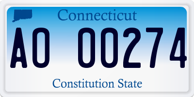 CT license plate AO00274
