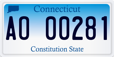 CT license plate AO00281