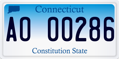 CT license plate AO00286