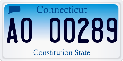 CT license plate AO00289
