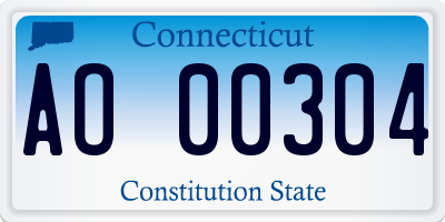 CT license plate AO00304