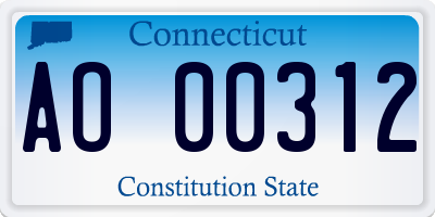 CT license plate AO00312