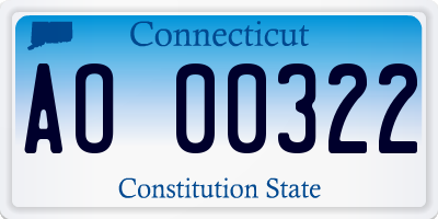 CT license plate AO00322