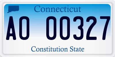CT license plate AO00327