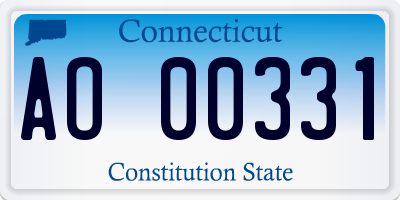 CT license plate AO00331