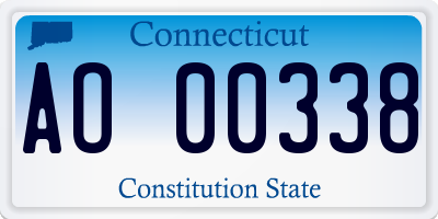CT license plate AO00338