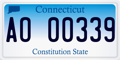 CT license plate AO00339