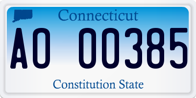 CT license plate AO00385