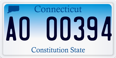 CT license plate AO00394