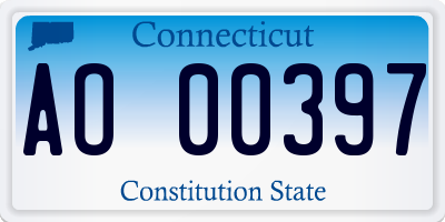 CT license plate AO00397
