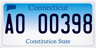 CT license plate AO00398