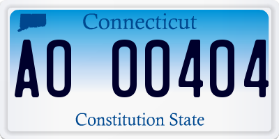CT license plate AO00404