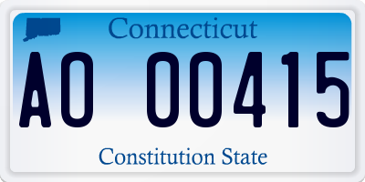 CT license plate AO00415