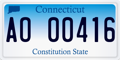CT license plate AO00416