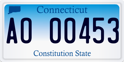 CT license plate AO00453