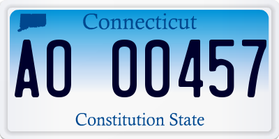 CT license plate AO00457