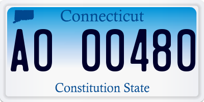 CT license plate AO00480