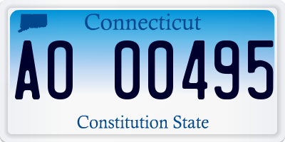 CT license plate AO00495