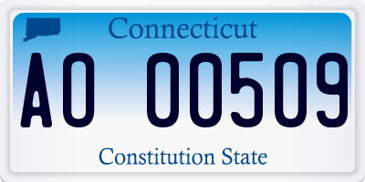 CT license plate AO00509