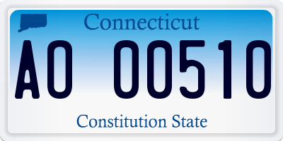 CT license plate AO00510