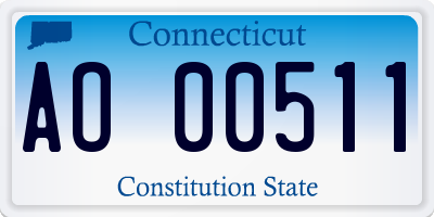CT license plate AO00511