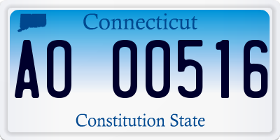 CT license plate AO00516