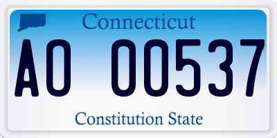 CT license plate AO00537