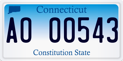 CT license plate AO00543