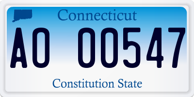 CT license plate AO00547