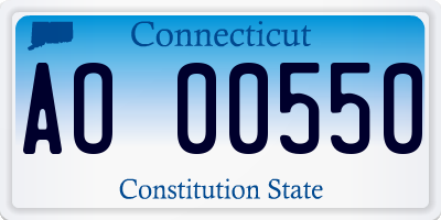 CT license plate AO00550